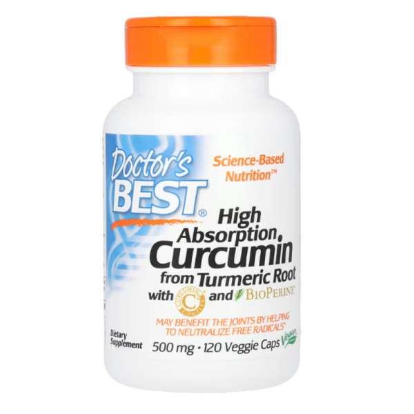 Doctor's Best, High Absorption Curcumin, 500 mg, 120 Capsules