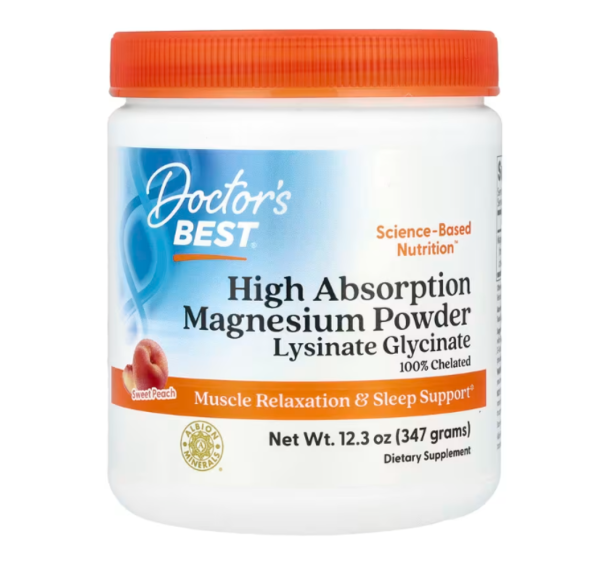 Doctor's Best, High Absorption Magnesium Powder, Sweet Peach, 12.3 oz (347 g)