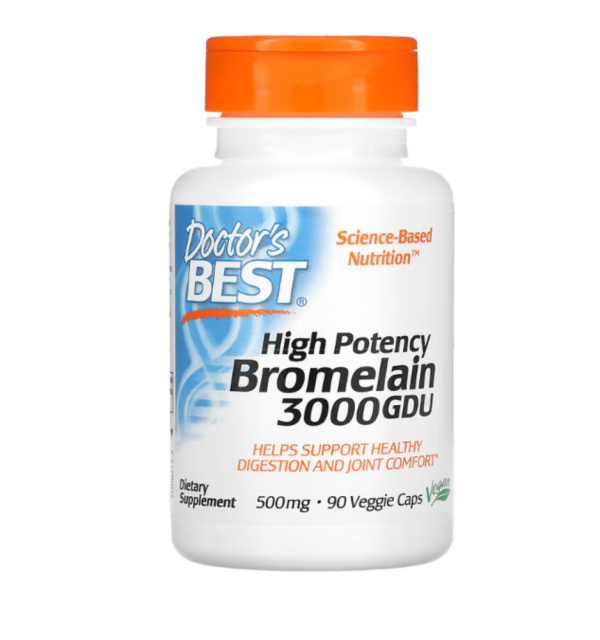 Doctor's Best, High Potency Bromelain 3000 GDU, 500 mg, 90 Veggie Caps