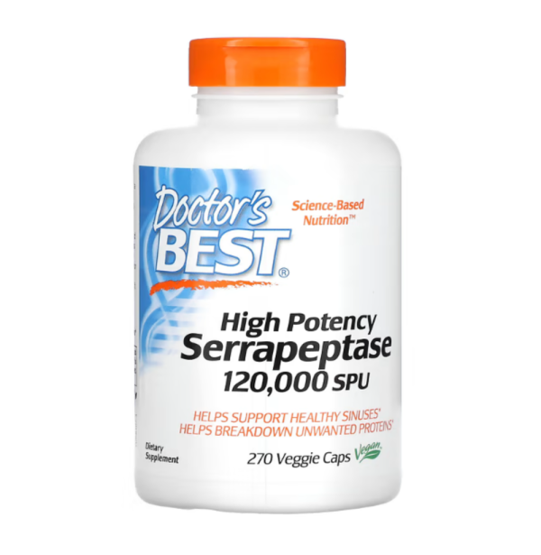 Doctor's Best, High Potency Serrapeptase, 120,000 SPU, 270 Veggie Caps