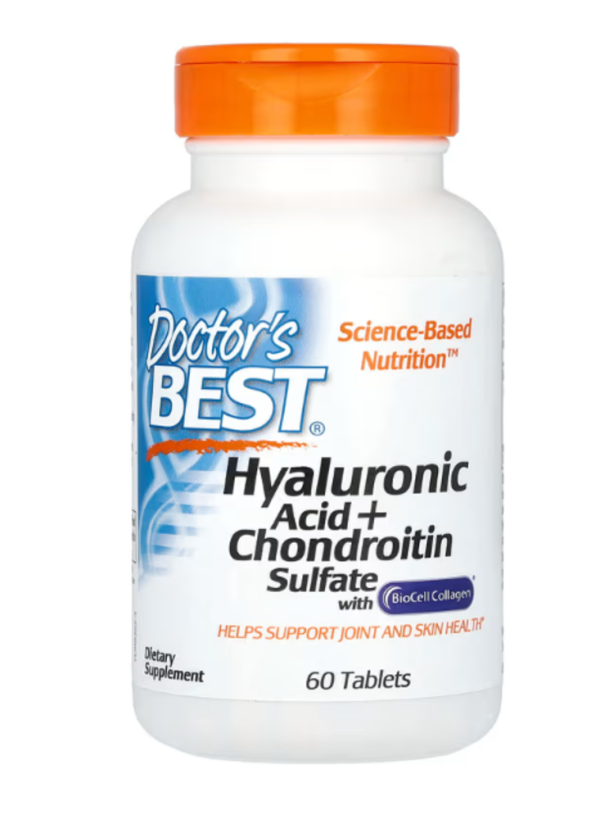 Doctor's Best, Hyaluronic Acid + Chondroitin Sulfate with BioCell Collagen, 60 Tablets