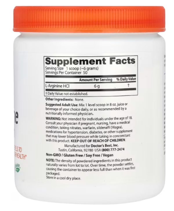 Doctor's Best, L-Arginine Powder, 10.6 oz (300 g)