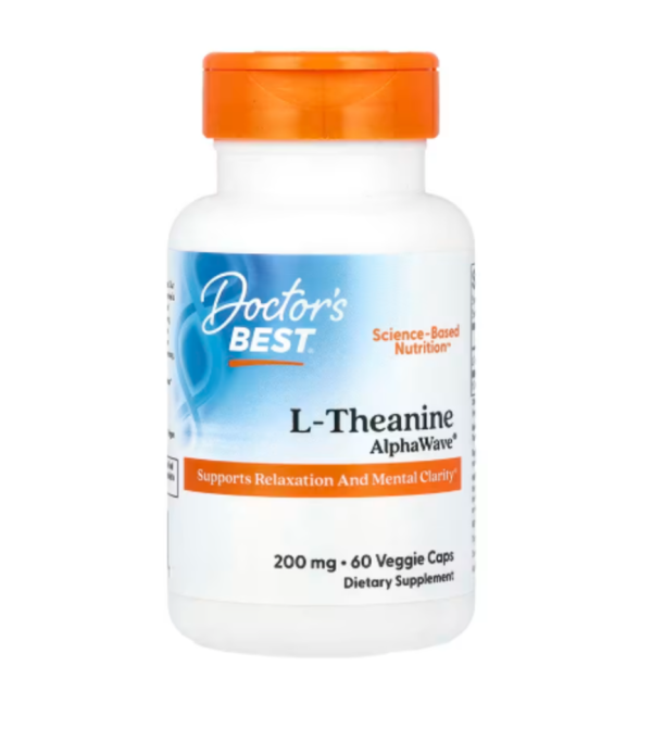 Doctor's Best, L-Theanine, AlphaWave®, 200 mg, 60 Veggie Caps