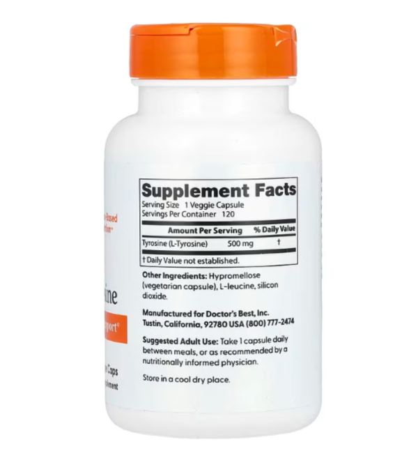 Doctor's Best, L-Tyrosine, 500 mg, 120 Veggie Caps