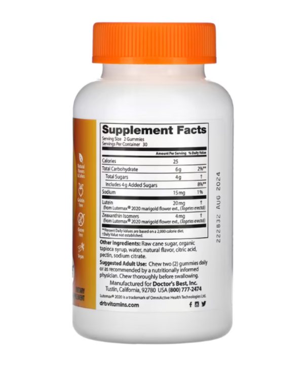 Doctor's Best, Lutein & Zeaxanthin Gummies, Mango Madness, 60 Gummies
