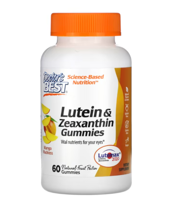 Doctor's Best, Lutein & Zeaxanthin Gummies, Mango Madness, 60 Gummies