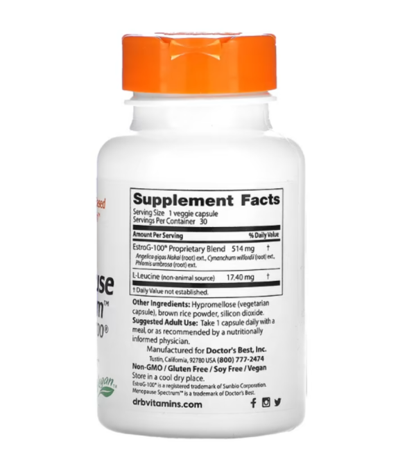 Doctor's Best, Menopause Spectrum with EstroG-100, 30 Veggie Caps
