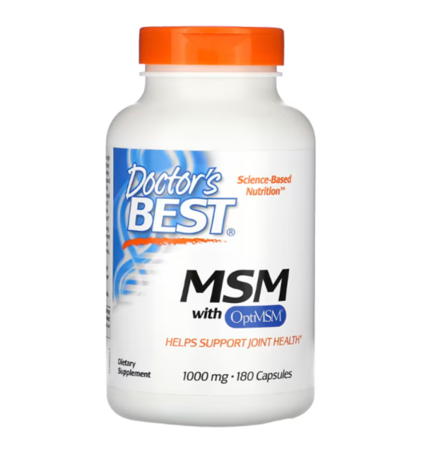 Doctor's Best, MSM with OptiMSM, 1,000 mg, 180 Capsules