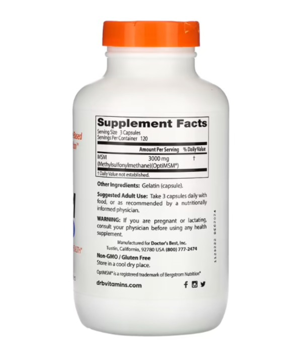 Doctor's Best, MSM with OptiMSM, 1000 mg, 360 Capsules