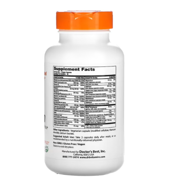 Doctor's Best, Multi-Vitamin with Vitashine D3 and Quatrefolic, Iron Free, 90 Veggie Capsules