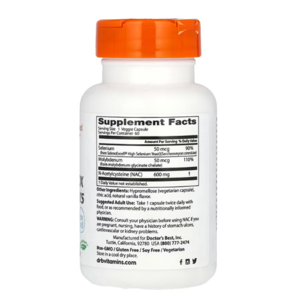 Doctor's Best, NAC Detox Regulators, 60 Veggie Caps