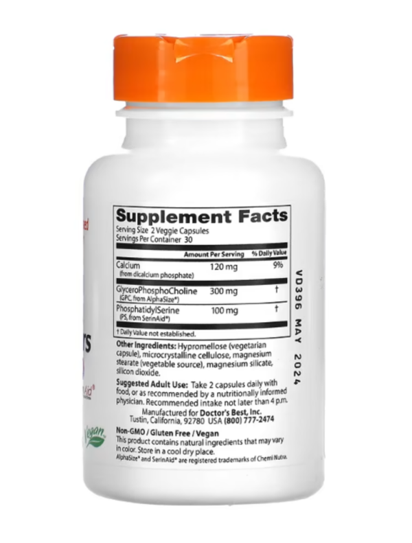 Doctor's Best, Natural Brain Enhancers with AlphaSize and SerinAid, 60 Veggie Caps