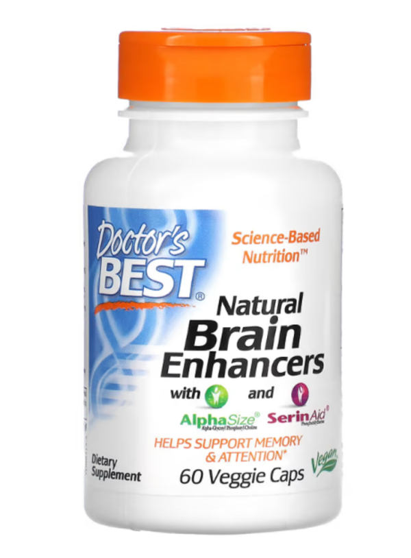 Doctor's Best, Natural Brain Enhancers with AlphaSize and SerinAid, 60 Veggie Caps