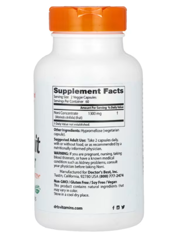 Doctor's Best, Noni Fruit Powder, 650 mg, 120 Veggie Caps