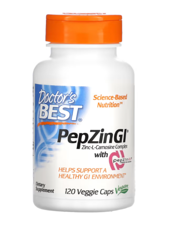 Doctor's Best, PepZin GI, Zinc-L-Carnosine Complex, 120 Veggie Caps