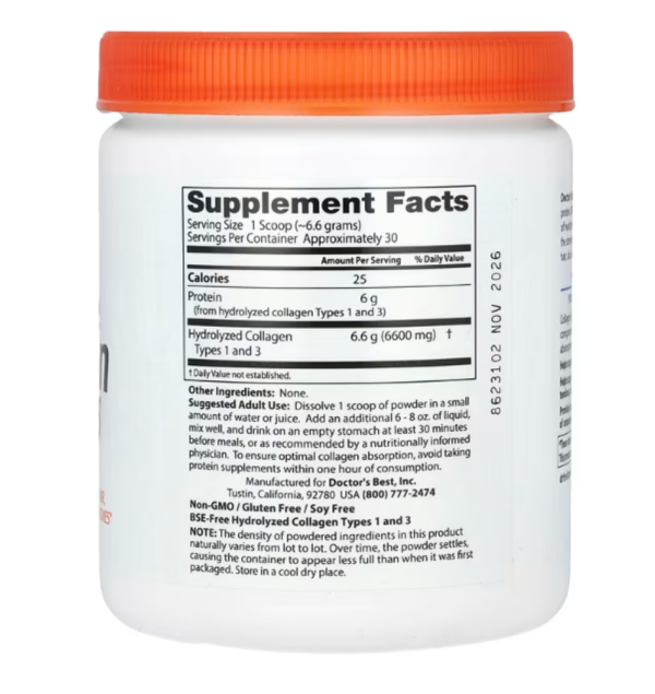 Doctor's Best, Pure Collagen Types 1 and 3 Powder, 7.1 oz (200 g)