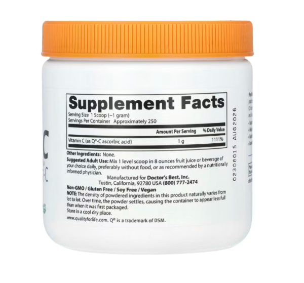 Doctor's Best, Pure Vitamin C Powder with Q-C, 8.8 oz (250 g)