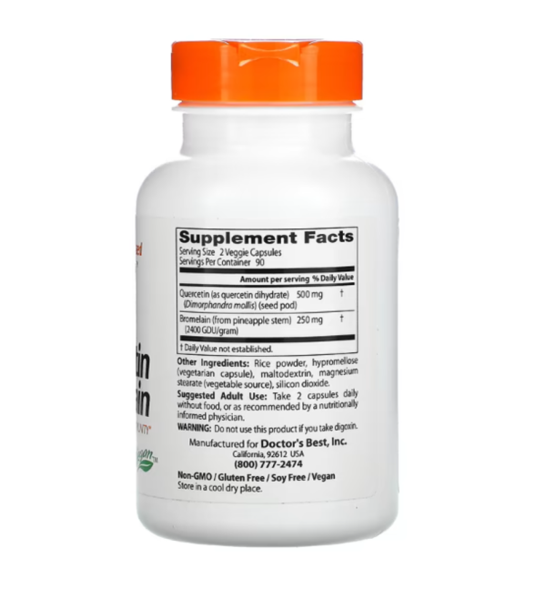 Doctor's Best, Quercetin Bromelain, 180 Veggie Caps