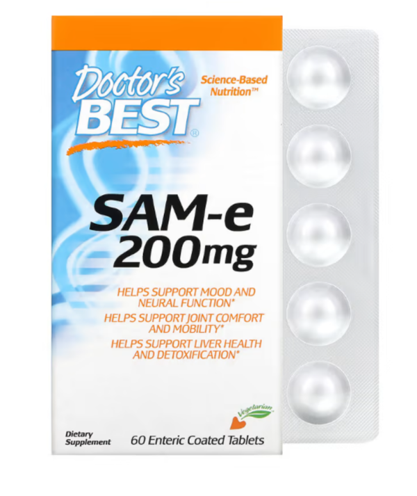Doctor's Best, SAMe (Disulfate Tosylate), 200 mg, 60 Enteric Coated Tablets