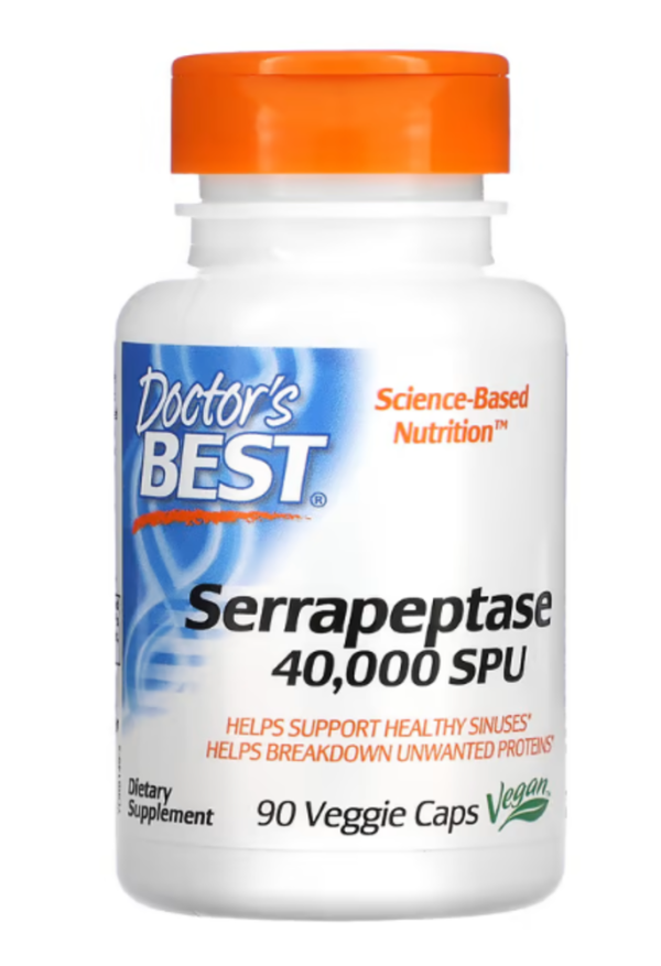 Doctor's Best, Serrapeptase, 40,000 SPU, 90 Veggie Caps