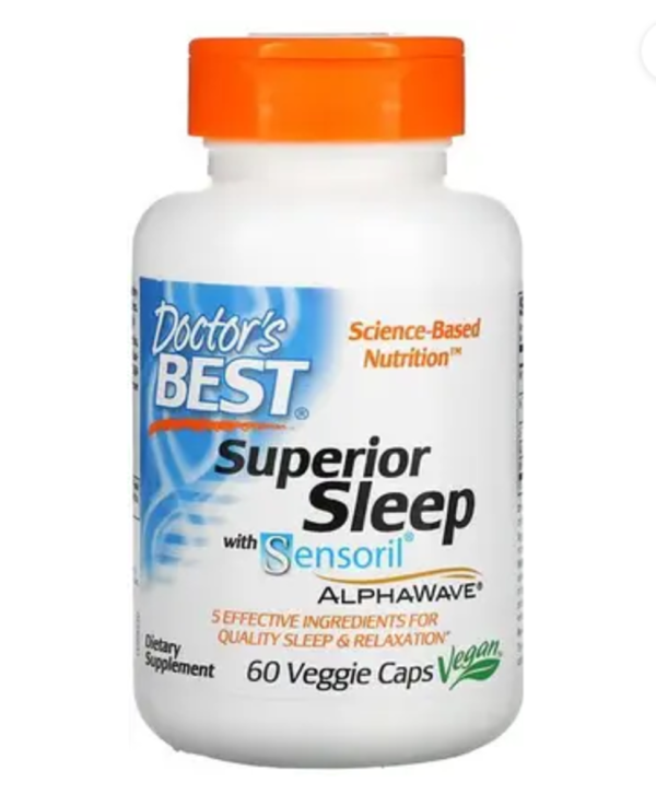 Doctor's Best, Superior Sleep with Sensoril AlphaWave, 60 Veggie Caps