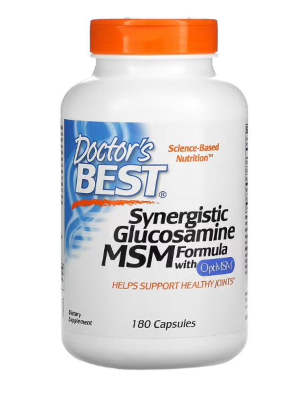 Doctor's Best, Synergistic Glucosamine MSM Formula with OptiMSM, 180 Capsules