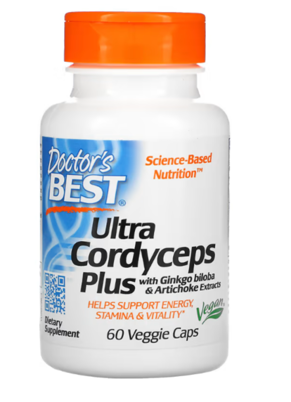 Doctor's Best, Ultra Cordyceps Plus with Ginkgo Biloba and Artichoke Extracts, 60 Veggie Caps