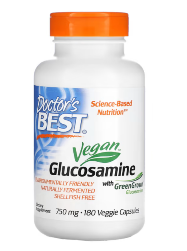 Doctor's Best, Vegan Glucosamine with GreenGrown Glucosamine, 750 mg, 180 Veggie Capsules