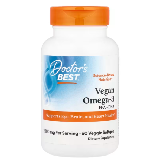 Doctor's Best, Vegan Omega-3, 2,000 mg, 60 Veggie Softgels (1,000 mg per Softgel)