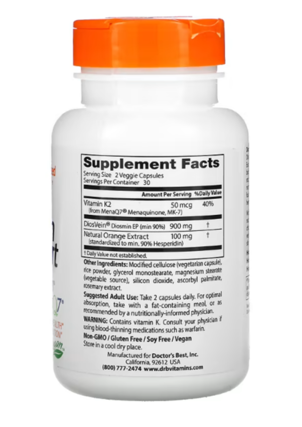 Doctor's Best, Vein Support with DiosVein and MenaQ7, 60 Veggie Caps