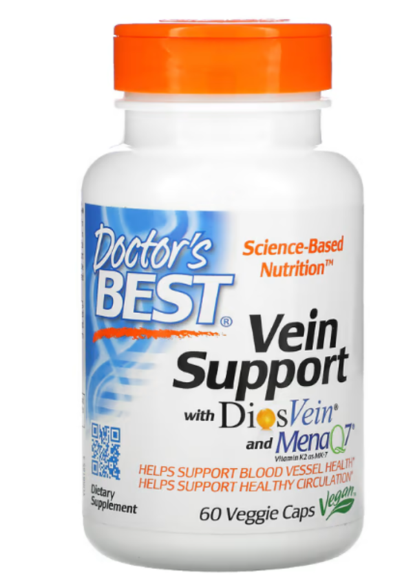 Doctor's Best, Vein Support with DiosVein and MenaQ7, 60 Veggie Caps