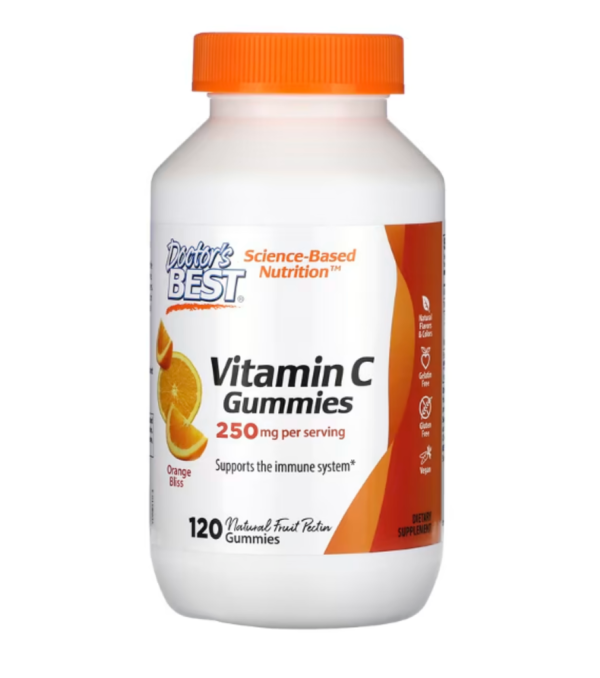 Doctor's Best, Vitamin C Gummies, Orange Bliss, 250 mg, 120 Gummies (125 mg per Gummy)