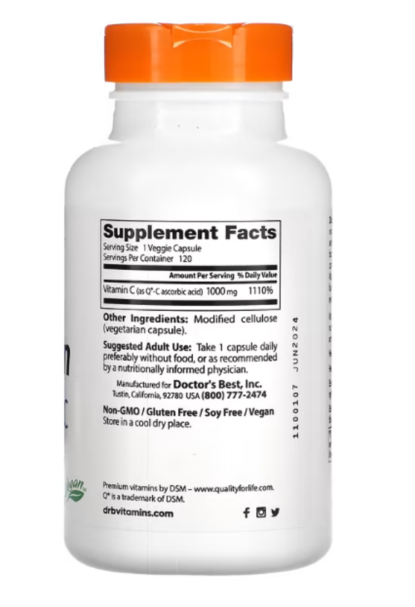 Doctor's Best, Vitamin C with Q-C, 1,000 mg, 120 Veggie Caps
