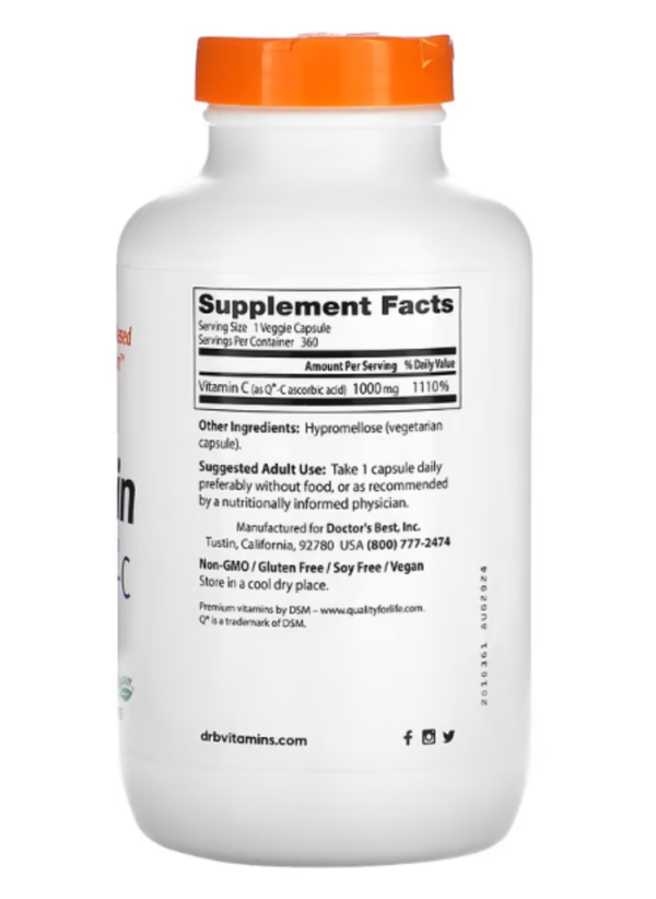 Doctor's Best, Vitamin C with Q-C, 1,000 mg, 360 Veggie Caps