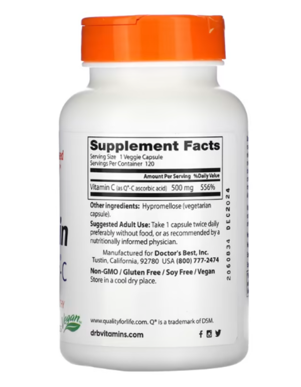 Doctor's Best, Vitamin C with Q-C, 500 mg, 120 Veggie Caps