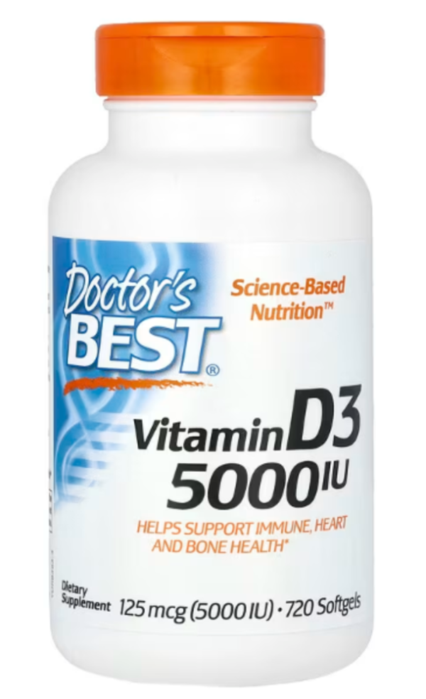 Doctor's Best, Vitamin D3, 125 mcg (5,000 IU), 720 Softgels