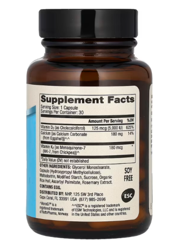 Dr. Mercola, Calcium with Vitamins D3 & K2, 30 Capsules