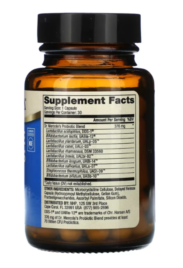 Dr. Mercola, Complete Probiotics, 70 Billion CFU, 30 Capsules