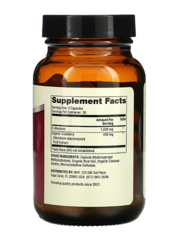 Dr. Mercola, D-Mannose and Cranberry Extract, 60 Capsules