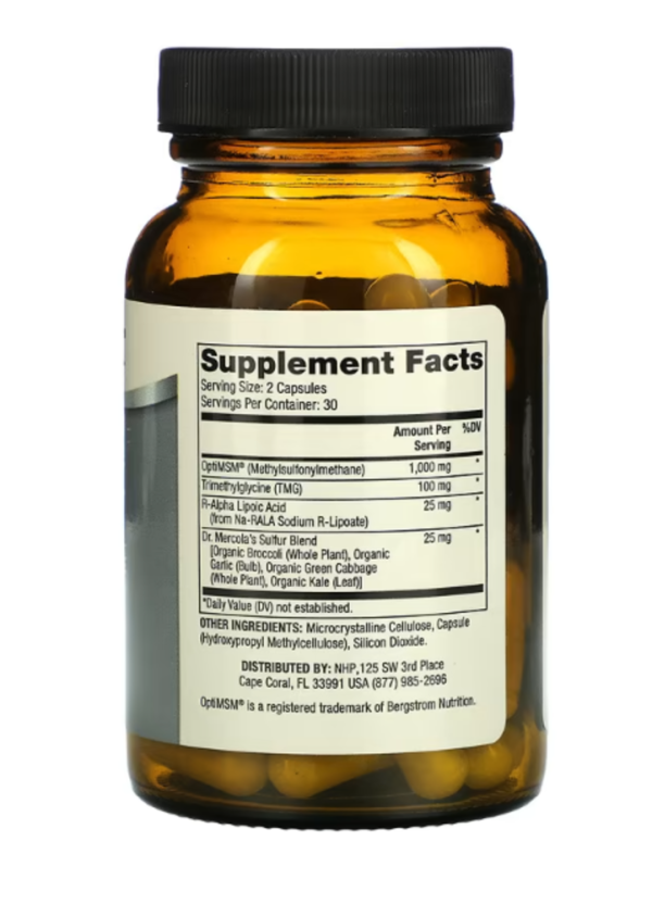 Dr. Mercola, MSM, Methylsulfonylmethane Sulfur Complex, 60 Capsules