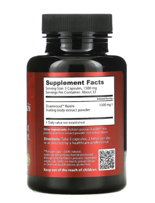 Dragon Herbs ( Ron Teeguarden ), Duanwood Reishi, 500 mg, 100 Capsules