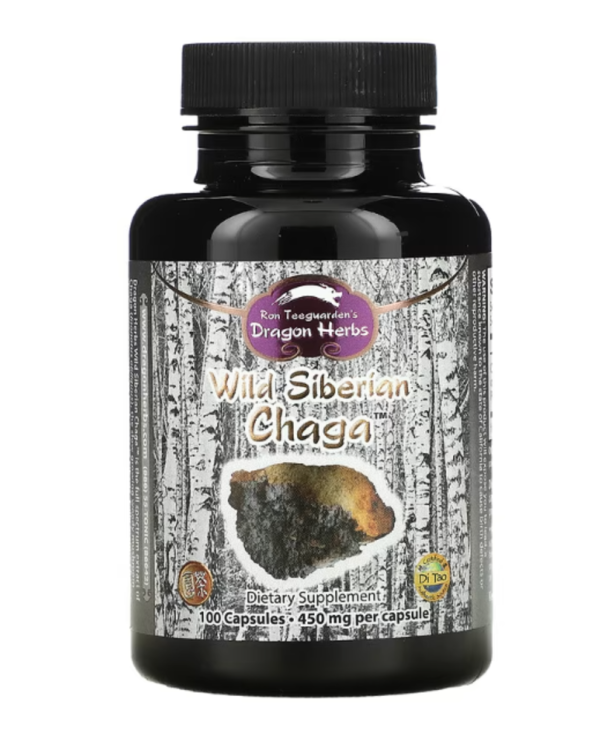 Dragon Herbs ( Ron Teeguarden ), Wild Siberian Chaga, 450 mg, 100 Capsules