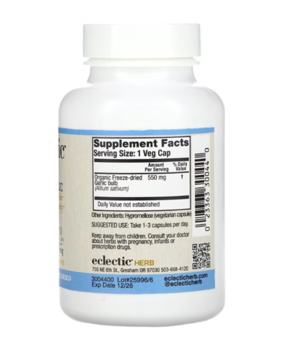 Eclectic Institute, Freeze Dried, Garlic, 550 mg, 120 Veg Caps