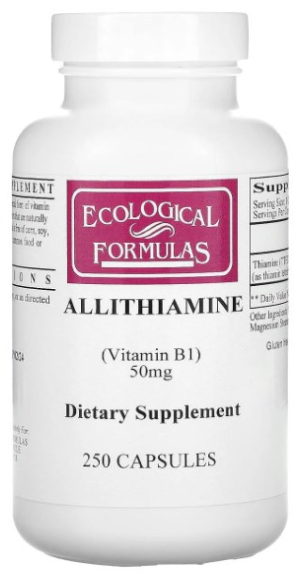Ecological Formulas Allithiamine Vitamin B1 Capsule, 50 mg, 250 Count