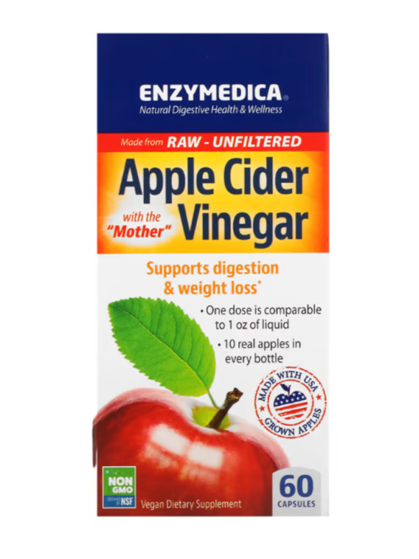 Enzymedica, Apple Cider Vinegar with the Mother, 60 Capsules