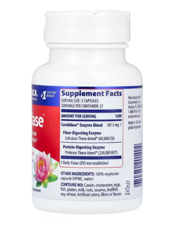 Enzymedica, Candidase, 42 Capsules