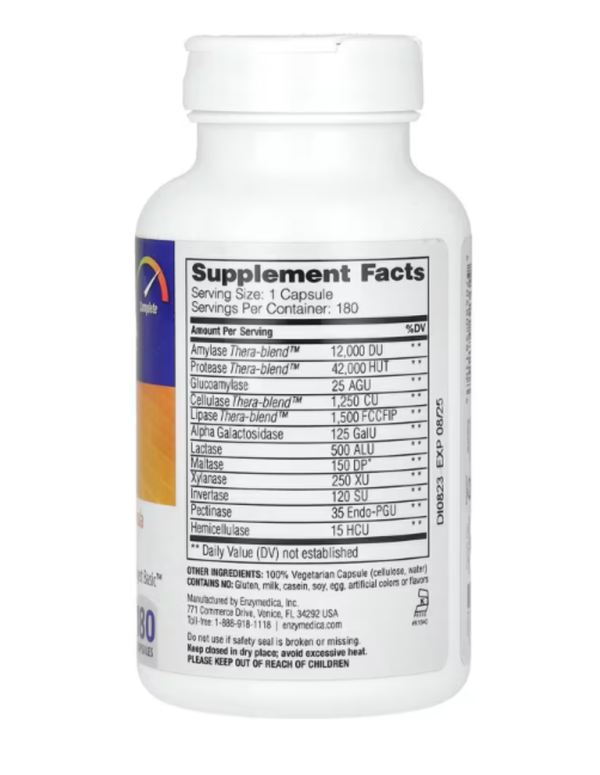 Enzymedica, Digest, Complete Enzyme Formula, 180 Capsules
