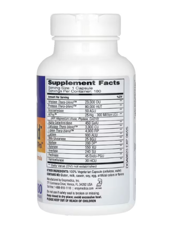 Enzymedica, Digest Gold with ATPro, 180 Capsules
