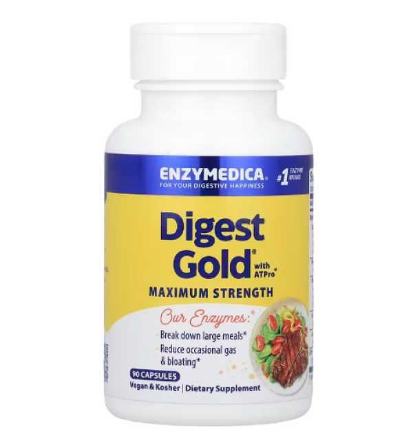 Enzymedica, Digest Gold® with ATPro®, Maximum Strength, 90 Capsules