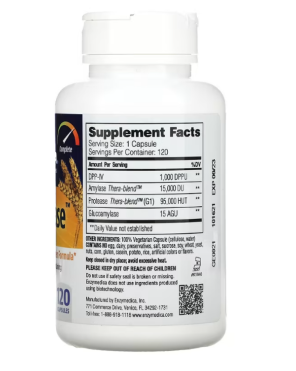 Enzymedica, GlutenEase, 120 Capsules